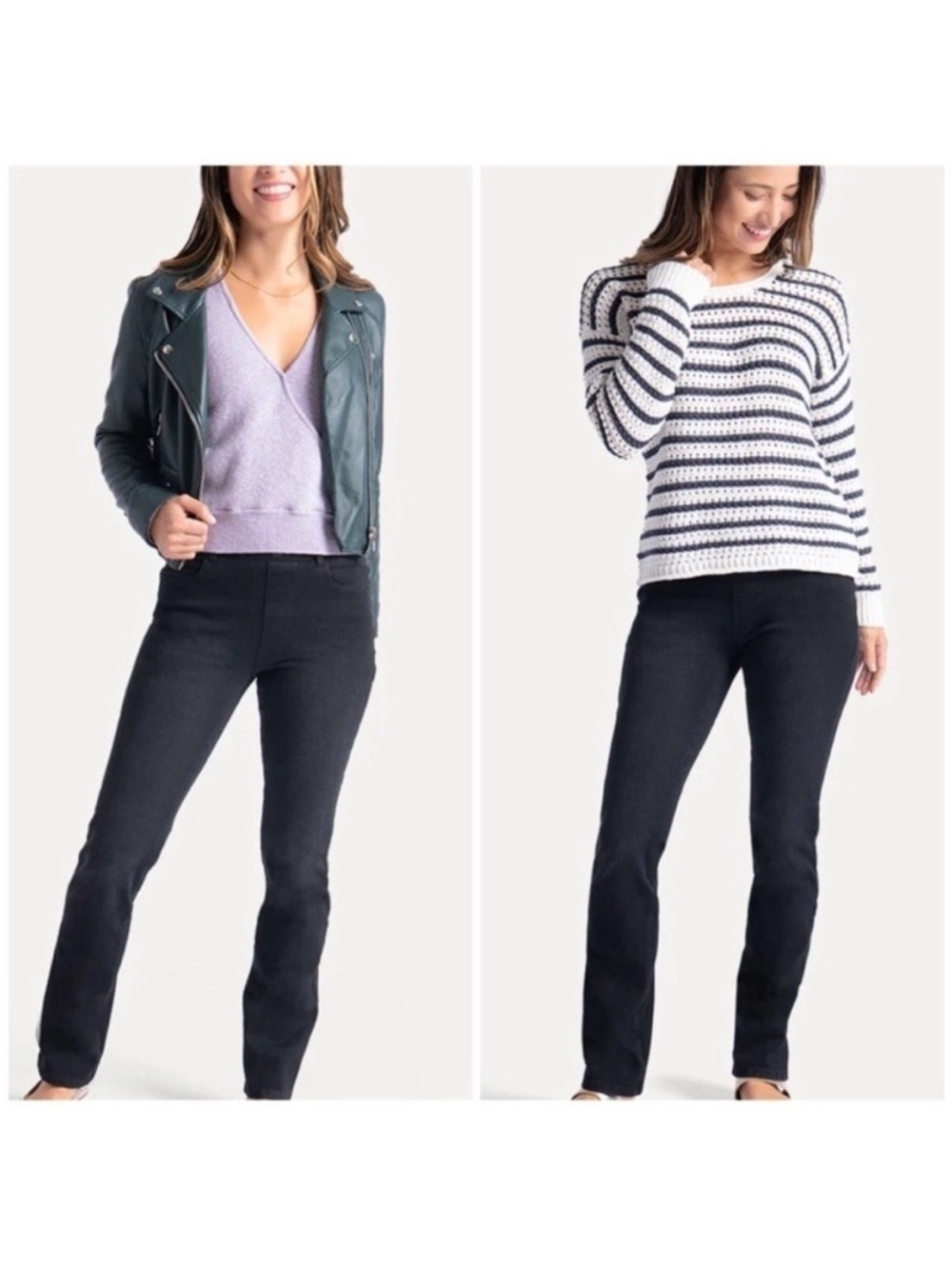 Betabrand Washed Black Straight Leg Jeans 2X